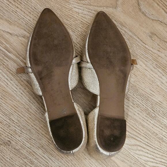 Report Reyma Gold Pointy Toe Flats Slip-On Glitter Metallic Shoes Womens Size 7 - Picture 9 of 9